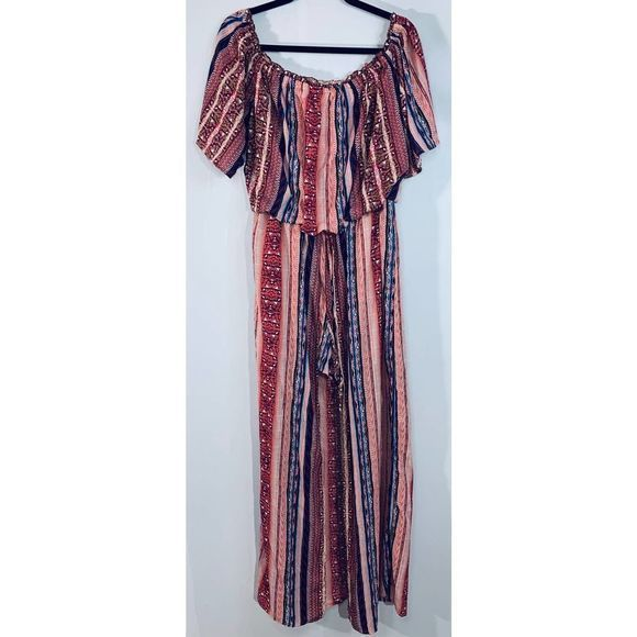 City Triangle Women Pink &‎ Blue Romper Skirt Large - Picture 1 of 5